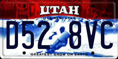 UT license plate D528VC