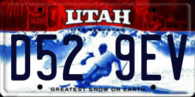 UT license plate D529EV