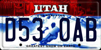 UT license plate D530AB