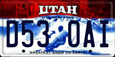 UT license plate D530AI
