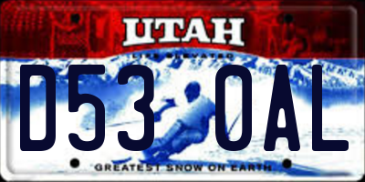 UT license plate D530AL