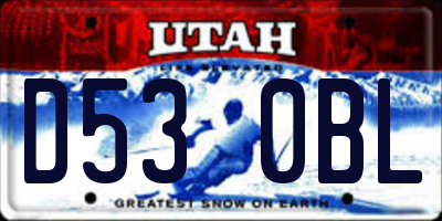 UT license plate D530BL