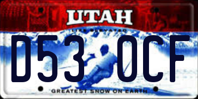 UT license plate D530CF