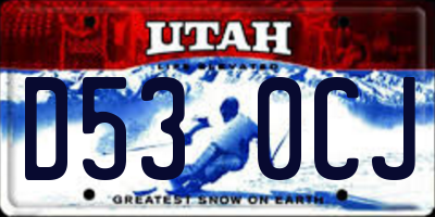 UT license plate D530CJ