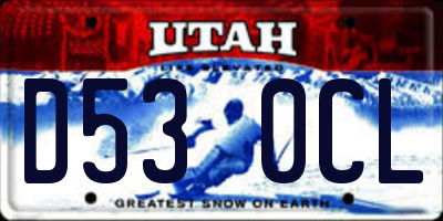 UT license plate D530CL
