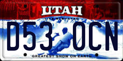 UT license plate D530CN