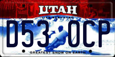UT license plate D530CP
