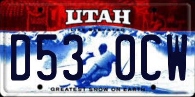 UT license plate D530CW