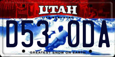 UT license plate D530DA