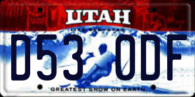 UT license plate D530DF