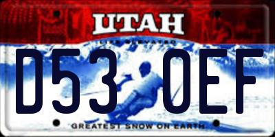 UT license plate D530EF
