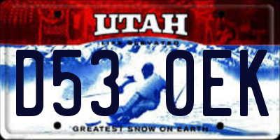 UT license plate D530EK
