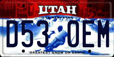 UT license plate D530EM