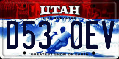 UT license plate D530EV