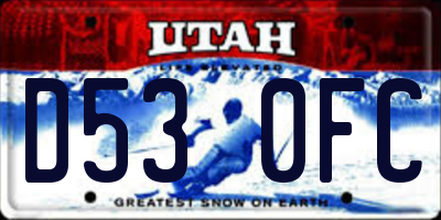 UT license plate D530FC