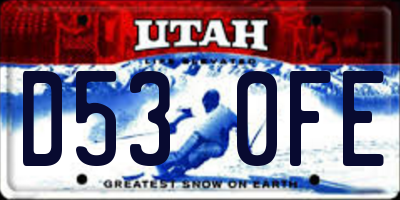 UT license plate D530FE