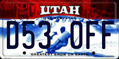 UT license plate D530FF