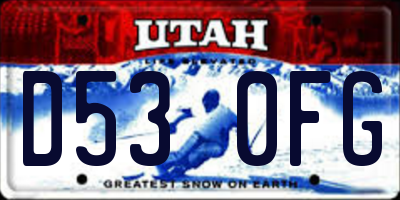 UT license plate D530FG