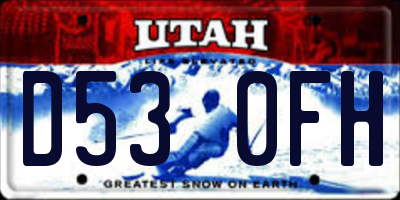 UT license plate D530FH