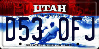 UT license plate D530FJ