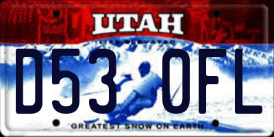 UT license plate D530FL