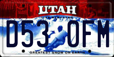 UT license plate D530FM