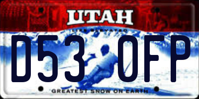 UT license plate D530FP