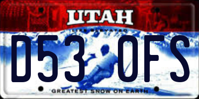 UT license plate D530FS