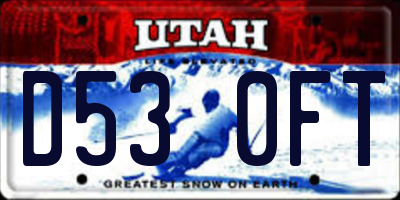 UT license plate D530FT