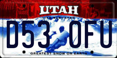 UT license plate D530FU