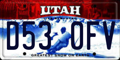 UT license plate D530FV