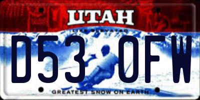 UT license plate D530FW