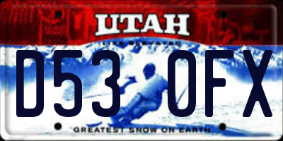 UT license plate D530FX
