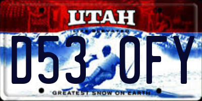 UT license plate D530FY