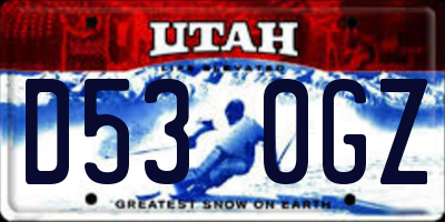 UT license plate D530GZ