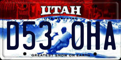 UT license plate D530HA