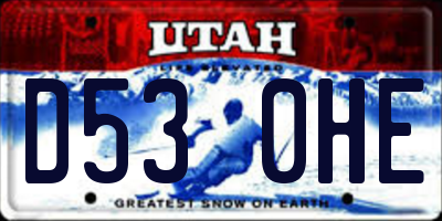 UT license plate D530HE