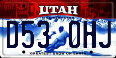 UT license plate D530HJ