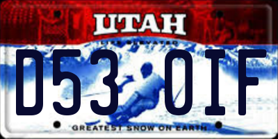 UT license plate D530IF
