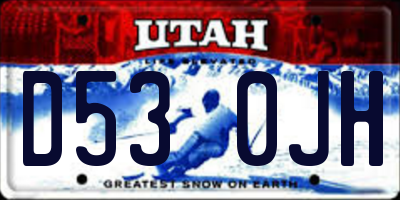 UT license plate D530JH
