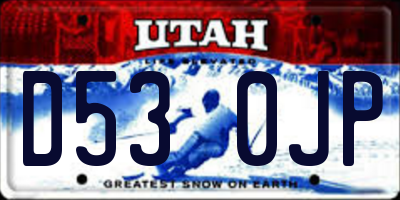 UT license plate D530JP