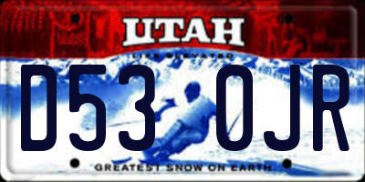 UT license plate D530JR