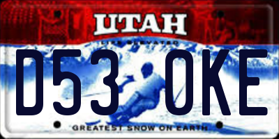 UT license plate D530KE