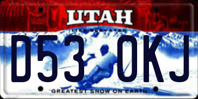 UT license plate D530KJ