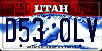 UT license plate D530LV