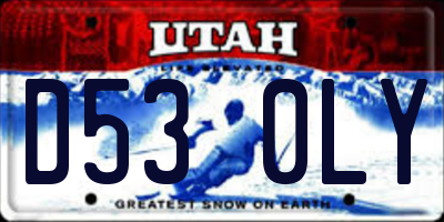 UT license plate D530LY
