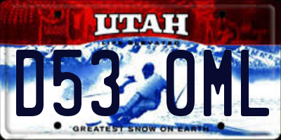UT license plate D530ML