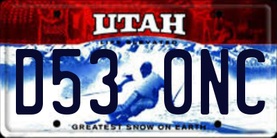 UT license plate D530NC