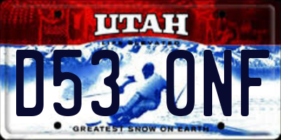 UT license plate D530NF