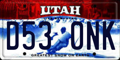 UT license plate D530NK